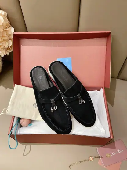 Replica Loro Piana Babouche Charms Walk Moccasin Women's Slippers Suede #3167
