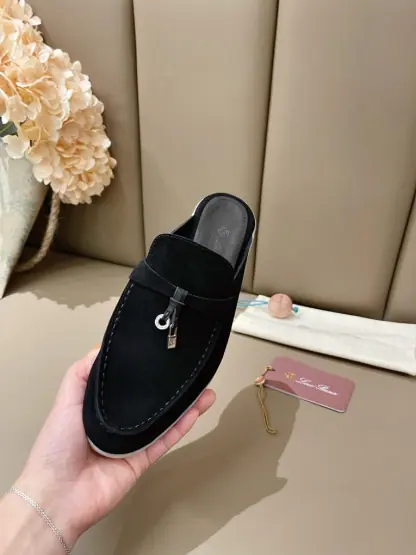 Replica Loro Piana Babouche Charms Walk Moccasin Women's Slippers Suede #3167 - Image 2