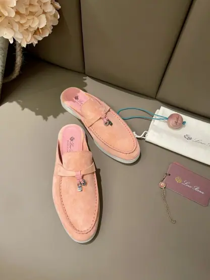 Replica Loro Piana Babouche Charms Walk Moccasin Women's Slippers Suede #3160 - Image 6