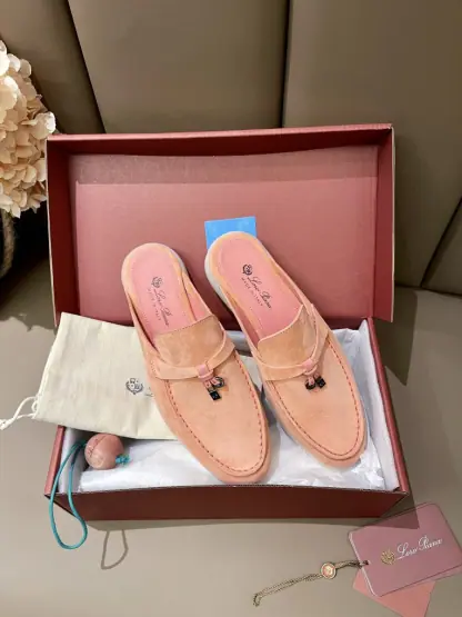 Replica Loro Piana Babouche Charms Walk Moccasin Women's Slippers Suede #3160 - Image 3