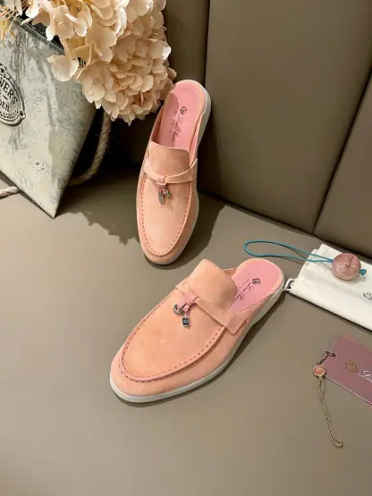 Replica Loro Piana Babouche Charms Walk Moccasin Women's Slippers Suede #3160 - Image 4