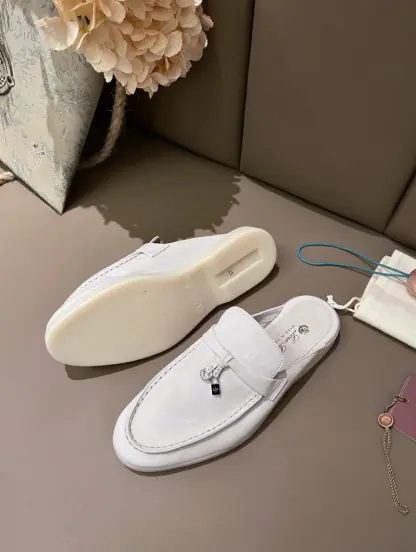 Replica Loro Piana Babouche Charms Walk Moccasin Slipper Women's Suede Loafer #3154 - Image 6