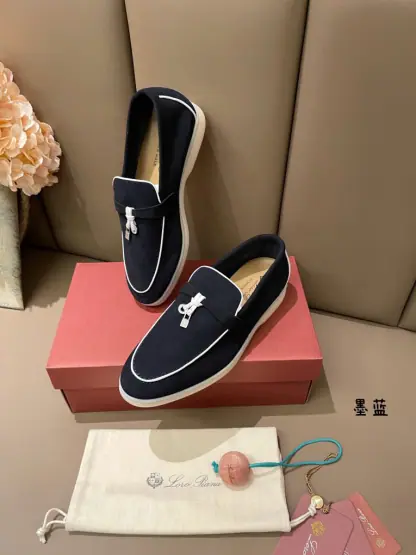 Replica Loro Piana Summer Charms Walk Moccasin Women's Suede Loafer #3172 - Image 4