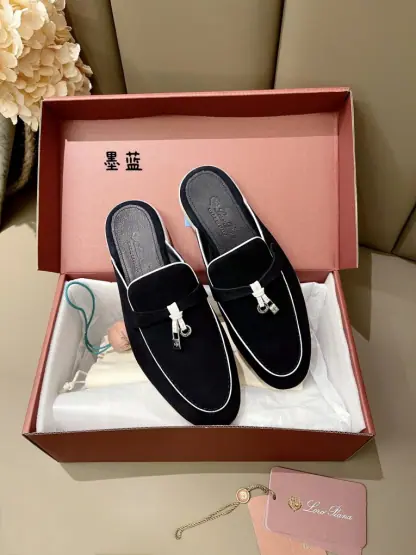 Replica Loro Piana Babouche Charms Walk Moccasin Slipper Women's Suede Loafer #3153 - Image 2