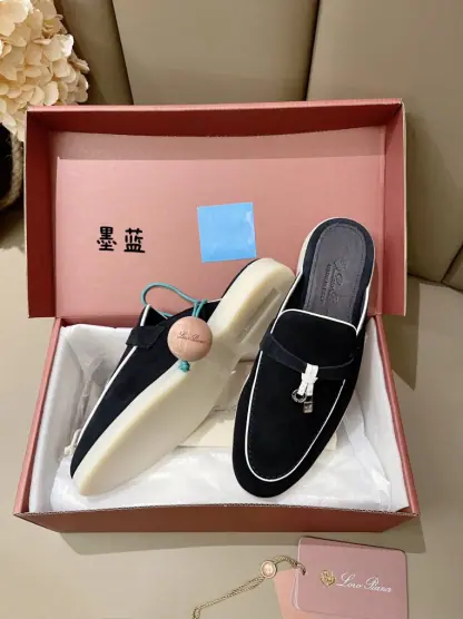 Replica Loro Piana Babouche Charms Walk Moccasin Slipper Women's Suede Loafer #3153 - Image 9