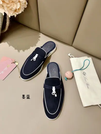 Replica Loro Piana Babouche Charms Walk Moccasin Slipper Women's Suede Loafer #3153 - Image 7