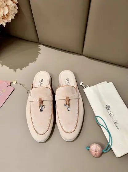 Replica Loro Piana Babouche Charms Walk Moccasin Slipper Women's Suede Loafer #3151