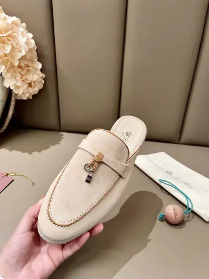 Replica Loro Piana Babouche Charms Walk Moccasin Slipper Women's Suede Loafer #3151 - Image 2