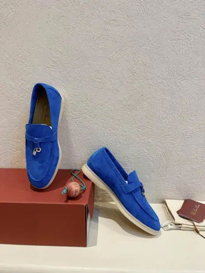 Replica Loro Piana Summer Charms Walk Moccasin Women's Suede Loafer #3146 - Image 7