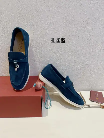 Replica Loro Piana Summer Charms Walk Moccasin Women's Suede Loafer #3143 - Image 4