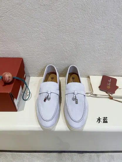 Replica Loro Piana Summer Charms Walk Moccasin Women's Suede Loafer #3142