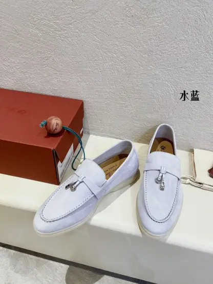 Replica Loro Piana Summer Charms Walk Moccasin Women's Suede Loafer #3142 - Image 9