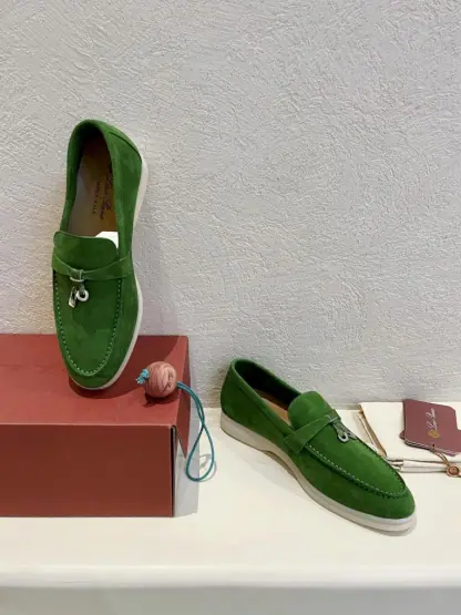 Replica Loro Piana Summer Charms Walk Moccasin Women's Suede Loafer #3138 - Image 2