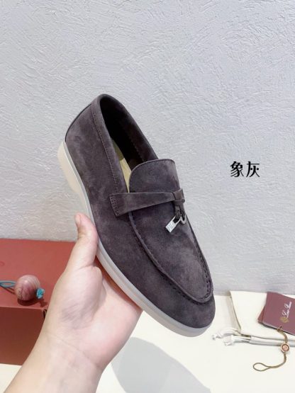 Replica Loro Piana Summer Charms Walk Moccasin Women's Suede Loafer #3135 - Image 9