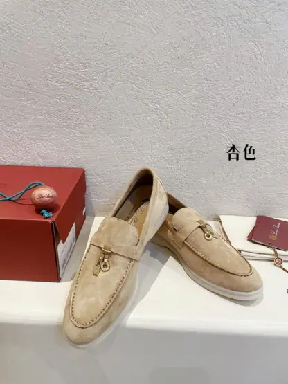 Replica Loro Piana Summer Charms Walk Moccasin Women's Suede Loafer #3128 - Image 8