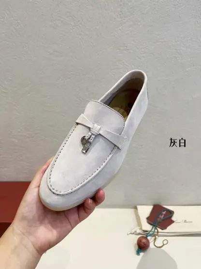 Replica Loro Piana Summer Charms Walk Moccasin Women's Suede Loafer #3126 - Image 5