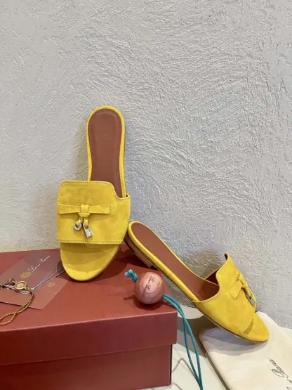 Replica Loro Piana Summer Charms Sandal Women's Slippers Suede Goatskin #3206 - Image 7