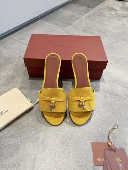 Replica Loro Piana Summer Charms Sandal Women's Slippers Suede Goatskin #3206 - Image 8