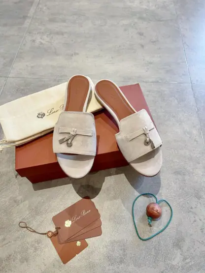 Replica Loro Piana Summer Charms Sandal Women's Slippers Suede Goatskin #3205 - Image 3