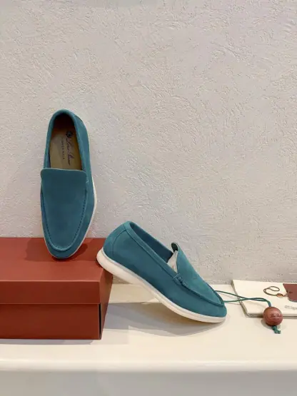 Replica Loro Piana Men's Summer Walk Loafers Suede Loafer #3185 - Image 5