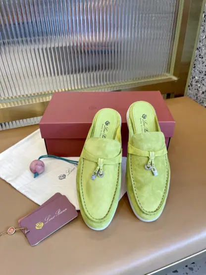 Replica Loro Piana Babouche Charms Walk Moccasin Slipper Women's Suede #3155 - Image 4