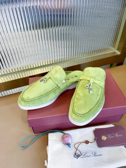 Replica Loro Piana Babouche Charms Walk Moccasin Slipper Women's Suede #3155 - Image 6