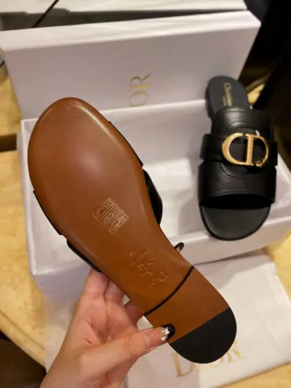 Replica Dior 30 Montaigne Slide Black Calfskin For Women 2024 #3322 - Image 5