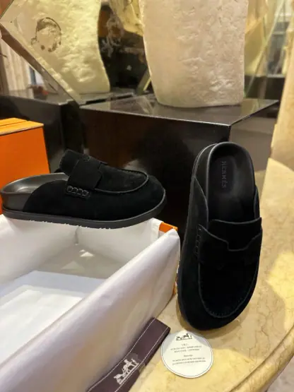 Replica Hermes Women's GO Mule Black Suede Mule #3342 - Image 14