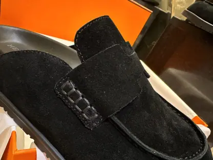 Replica Hermes Women's GO Mule Black Suede Mule #3342 - Image 2