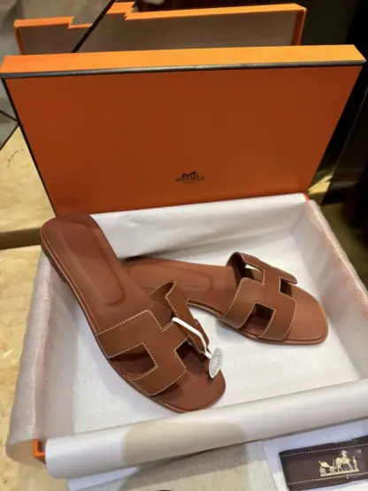 Replica Hermes Women's Oran Sandal Flat CalfSkin #3333 - Image 5