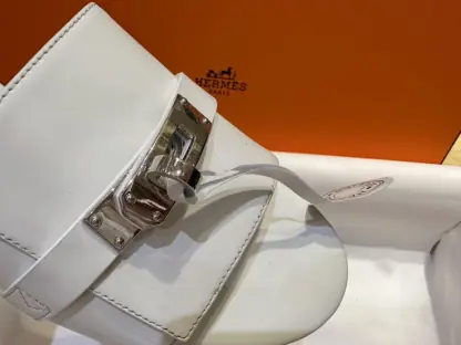 Replica Hermes Women's GIGI 50 Sandal white CalfSkin #3337 - Image 6