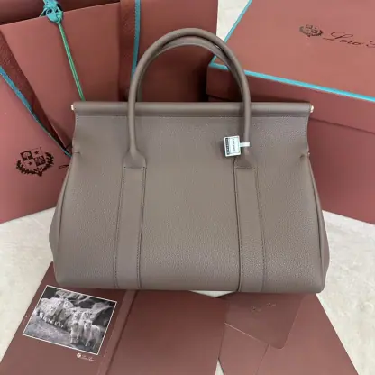 Replica Loro Piana Loom bag L32 Women Tote Fossil Grained Calfskin #3353 - Image 9