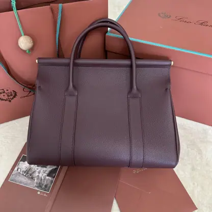 Replica Loro Piana Loom bag L32 Women Tote Azuki Beans Grained Calfskin #3348 - Image 7