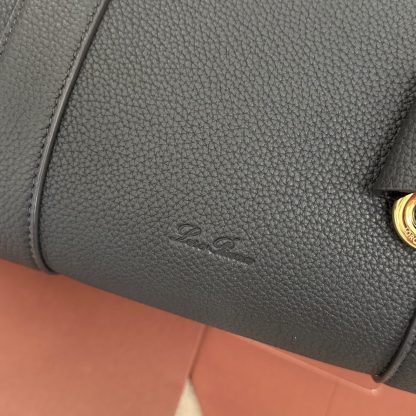 Replica Loro Piana Loom bag L32 Women Tote Navy Blue Grained Calfskin #3347 - Image 4