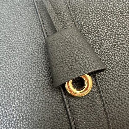 Replica Loro Piana Loom bag L32 Women Tote Navy Blue Grained Calfskin #3347 - Image 9