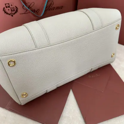 Replica Loro Piana Loom bag L32 Women Tote Light Travertine Grained Calfskin #3350 - Image 5