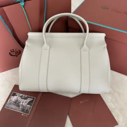 Replica Loro Piana Loom bag L32 Women Tote Light Travertine Grained Calfskin #3350 - Image 2