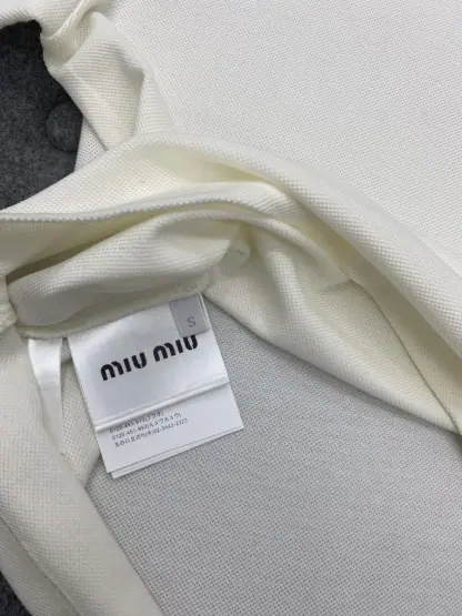Replica Miu Miu Cotton piqué polo shirt white Women 2024 #3314 - Image 8