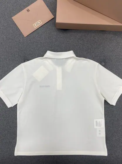 Replica Miu Miu Cotton piqué polo shirt white Women 2024 #3314 - Image 4
