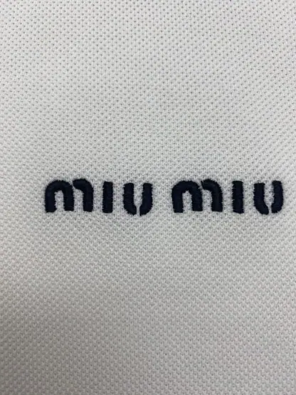 Replica Miu Miu Cotton piqué polo shirt white Women 2024 #3314 - Image 12