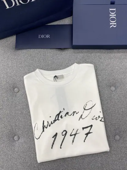 Replica Handwritten Christian Dior Relaxed-Fit T-Shirt White Cotton Jersey Men #3298 - Image 11