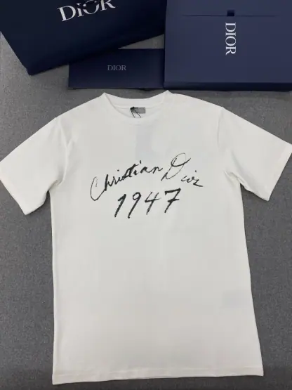 Replica Handwritten Christian Dior Relaxed-Fit T-Shirt White Cotton Jersey Men #3298