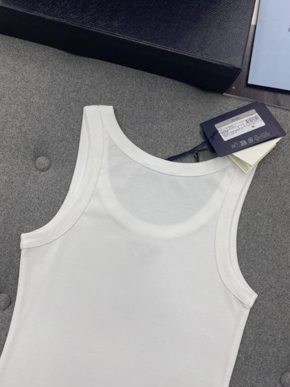 Replica Prada Ribbed knit jersey tank top Women 2024 #3306 - Image 17
