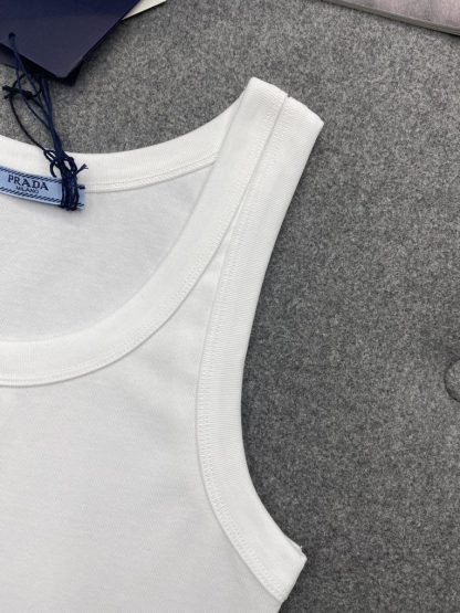 Replica Prada Ribbed knit jersey tank top Women 2024 #3306 - Image 10