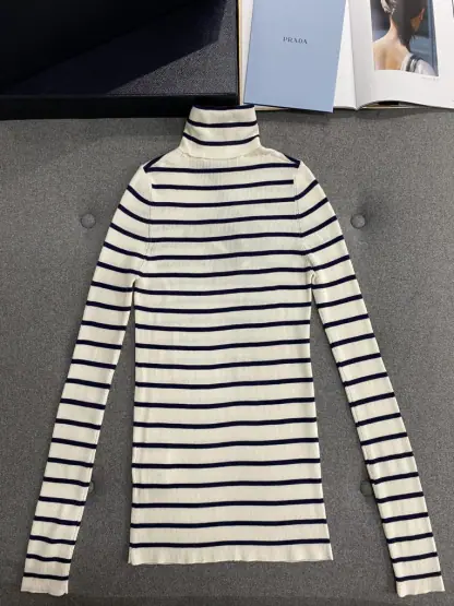 Replica Prada Superfine wool turtleneck sweater Women sweatshirt 2024 #3304 - Image 12