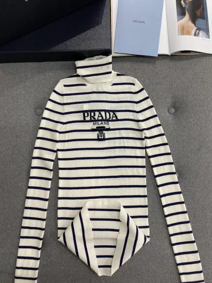 Replica Prada Superfine wool turtleneck sweater Women sweatshirt 2024 #3304 - Image 16