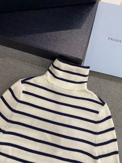 Replica Prada Superfine wool turtleneck sweater Women sweatshirt 2024 #3304 - Image 10