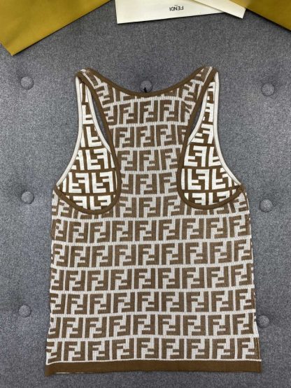 Replica Fendi Brown FF cotton top Women Vest 2024 #3303 - Image 13