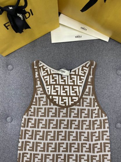 Replica Fendi Brown FF cotton top Women Vest 2024 #3303 - Image 17