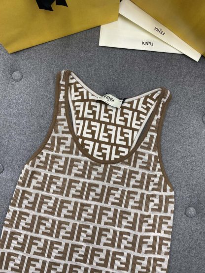 Replica Fendi Brown FF cotton top Women Vest 2024 #3303 - Image 18